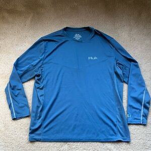 Huk Men’s Blue LS Performance Fishing Shirt - XXL - VGUC - Sun Protection